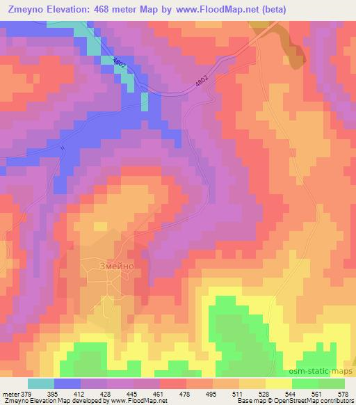 Zmeyno,Bulgaria Elevation Map