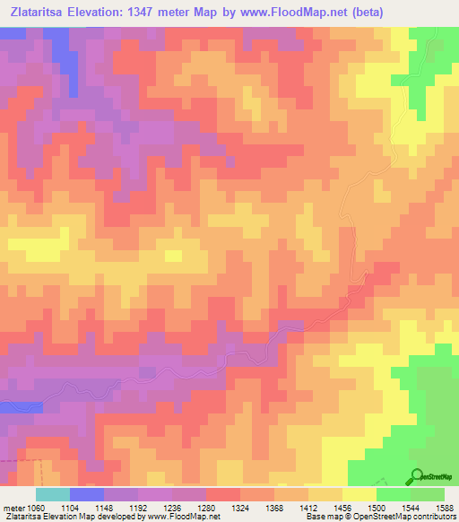 Zlataritsa,Bulgaria Elevation Map