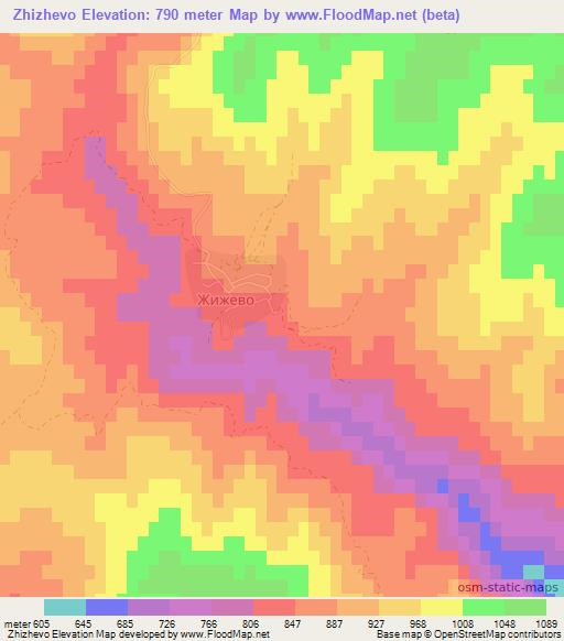 Zhizhevo,Bulgaria Elevation Map