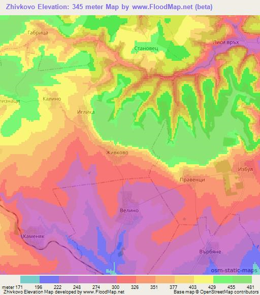 Zhivkovo,Bulgaria Elevation Map