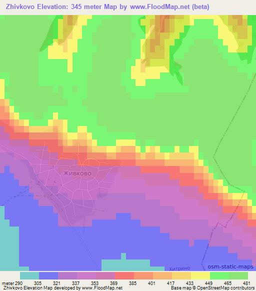 Zhivkovo,Bulgaria Elevation Map