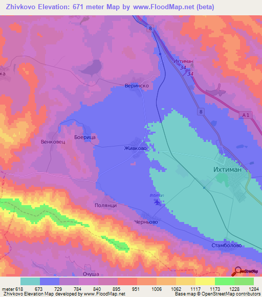 Zhivkovo,Bulgaria Elevation Map