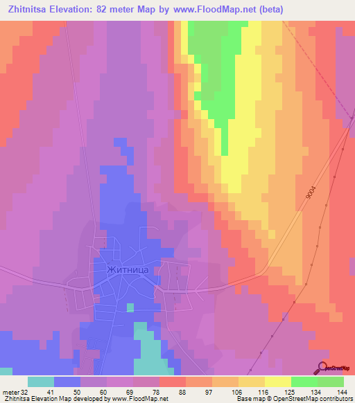 Zhitnitsa,Bulgaria Elevation Map