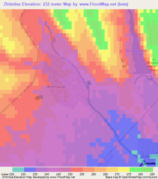 Zhitnitsa,Bulgaria Elevation Map