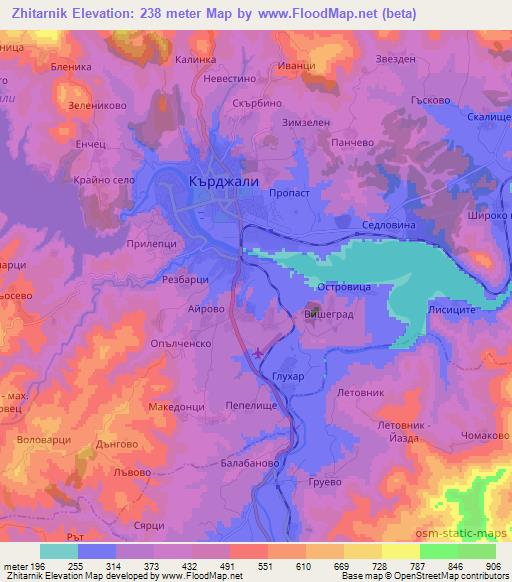 Zhitarnik,Bulgaria Elevation Map