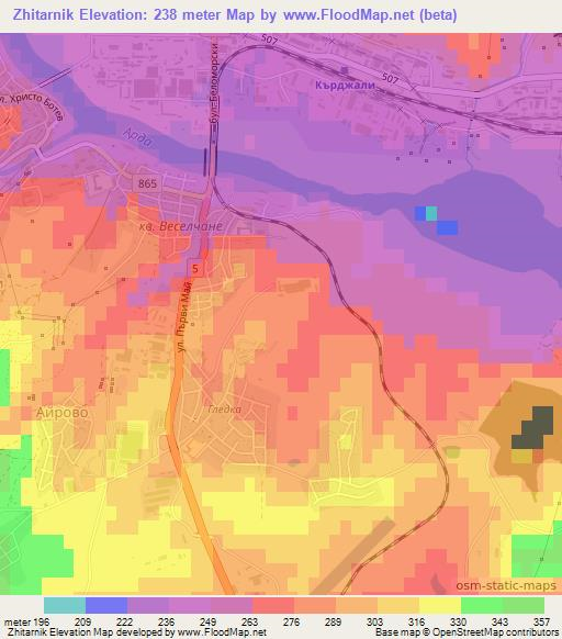 Zhitarnik,Bulgaria Elevation Map