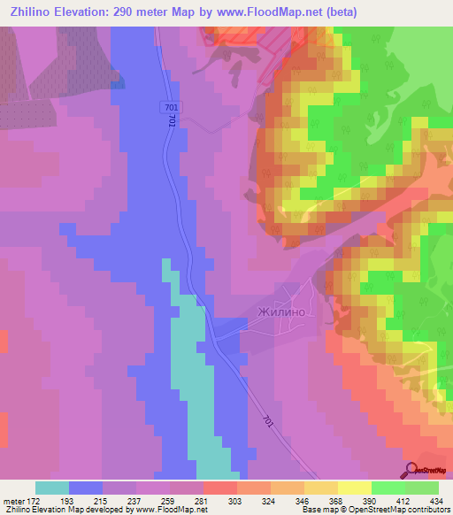 Zhilino,Bulgaria Elevation Map