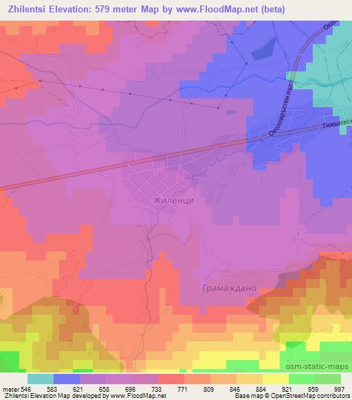 Zhilentsi,Bulgaria Elevation Map