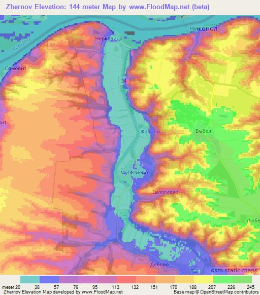 Zhernov,Bulgaria Elevation Map