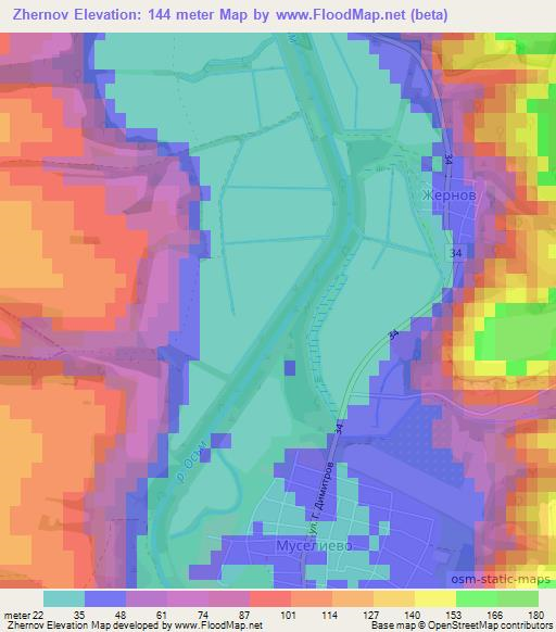 Zhernov,Bulgaria Elevation Map