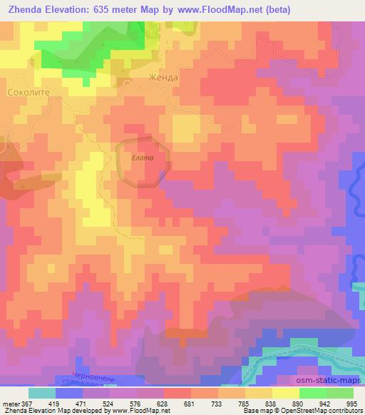 Zhenda,Bulgaria Elevation Map