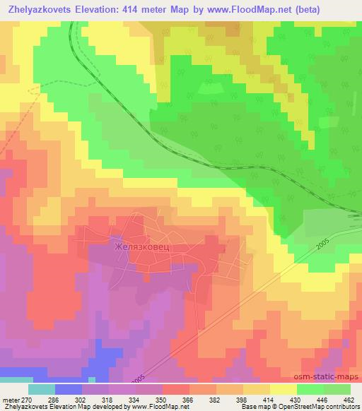 Zhelyazkovets,Bulgaria Elevation Map