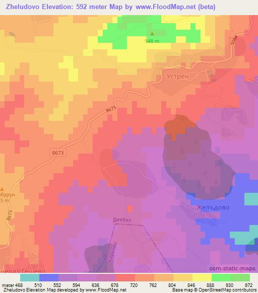 Zheludovo,Bulgaria Elevation Map