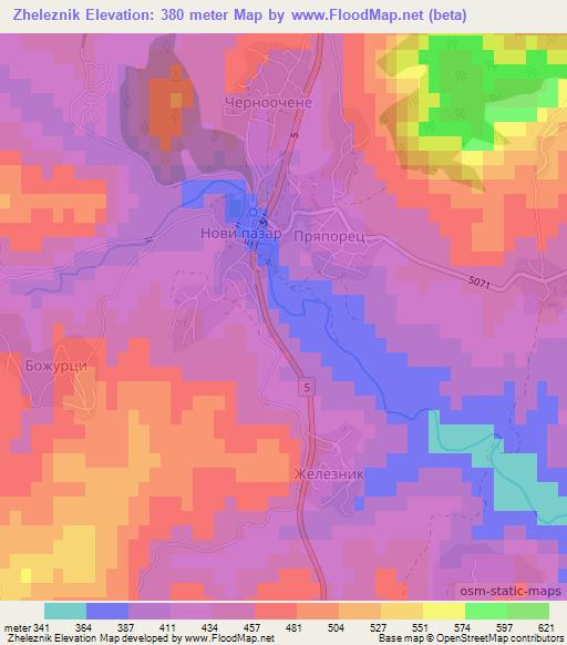Zheleznik,Bulgaria Elevation Map
