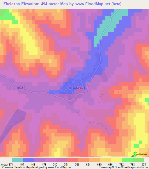 Zhelezna,Bulgaria Elevation Map