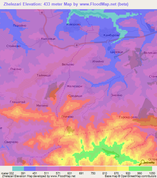 Zhelezari,Bulgaria Elevation Map
