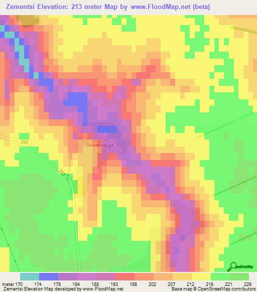 Zementsi,Bulgaria Elevation Map