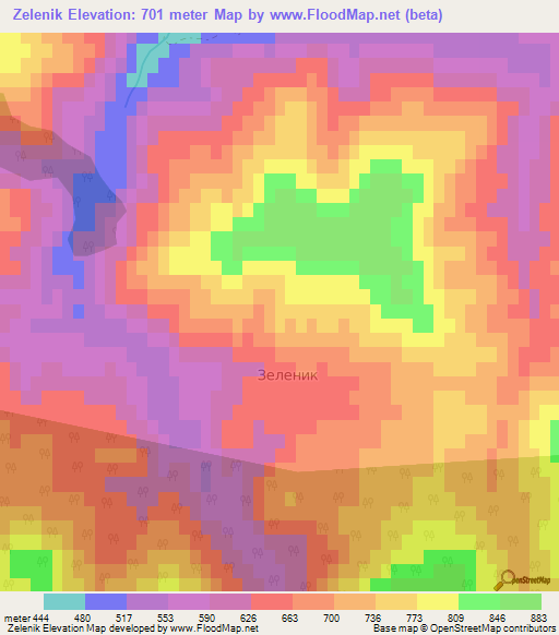 Zelenik,Bulgaria Elevation Map