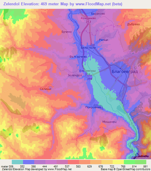 Zelendol,Bulgaria Elevation Map
