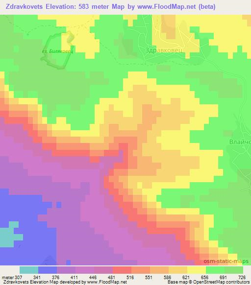 Zdravkovets,Bulgaria Elevation Map