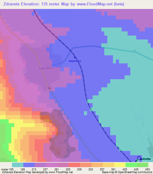 Zdravets,Bulgaria Elevation Map