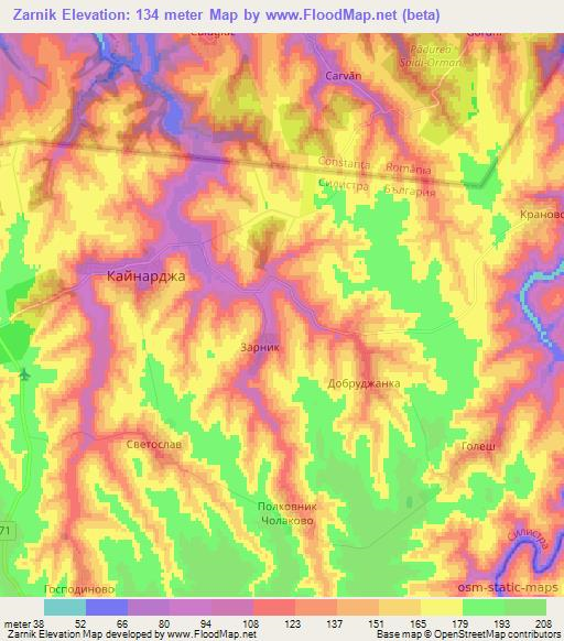 Zarnik,Bulgaria Elevation Map