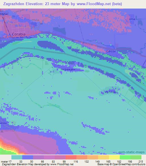 Zagrazhden,Bulgaria Elevation Map