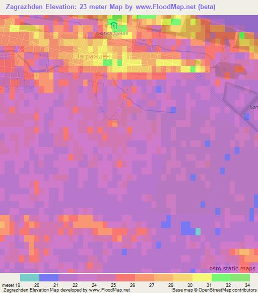 Zagrazhden,Bulgaria Elevation Map