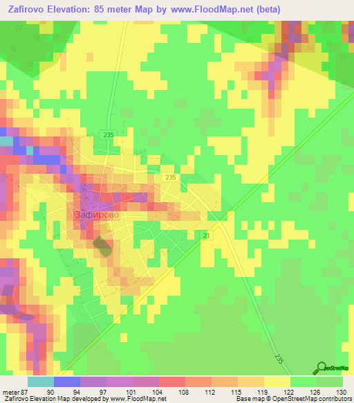 Zafirovo,Bulgaria Elevation Map
