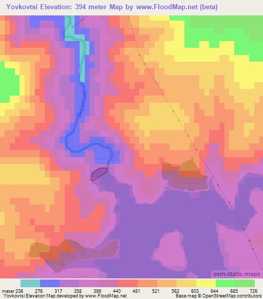 Yovkovtsi,Bulgaria Elevation Map