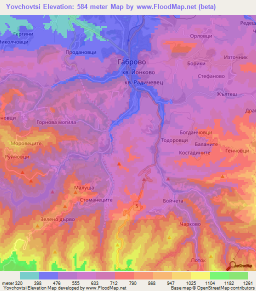 Yovchovtsi,Bulgaria Elevation Map