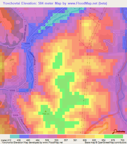 Yovchovtsi,Bulgaria Elevation Map