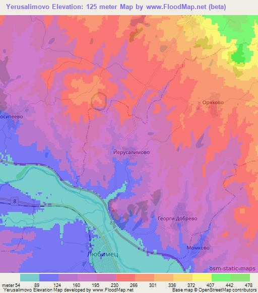 Yerusalimovo,Bulgaria Elevation Map