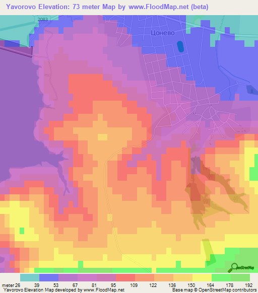 Yavorovo,Bulgaria Elevation Map