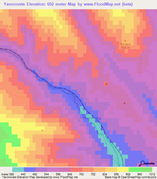 Yavorovets,Bulgaria Elevation Map