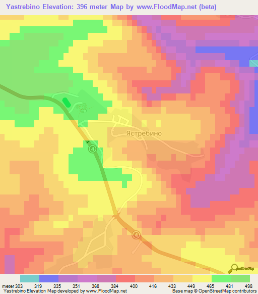 Yastrebino,Bulgaria Elevation Map