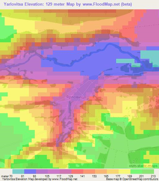 Yarlovitsa,Bulgaria Elevation Map