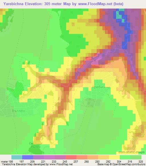 Yarebichna,Bulgaria Elevation Map