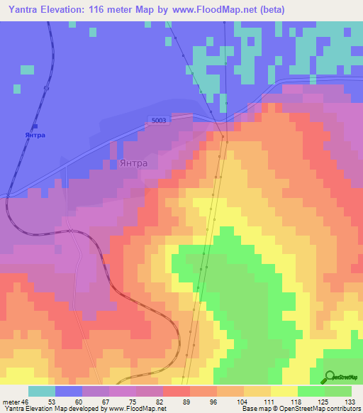 Yantra,Bulgaria Elevation Map