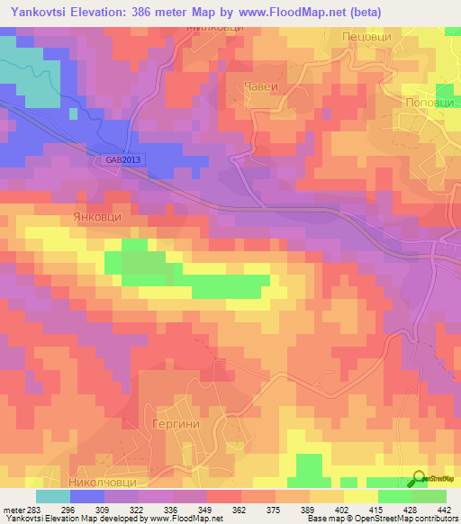 Yankovtsi,Bulgaria Elevation Map