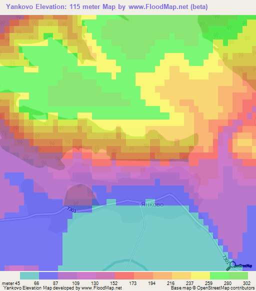 Yankovo,Bulgaria Elevation Map