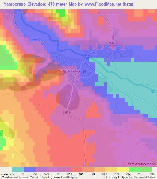 Yamborano,Bulgaria Elevation Map