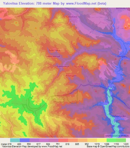 Yalovitsa,Bulgaria Elevation Map