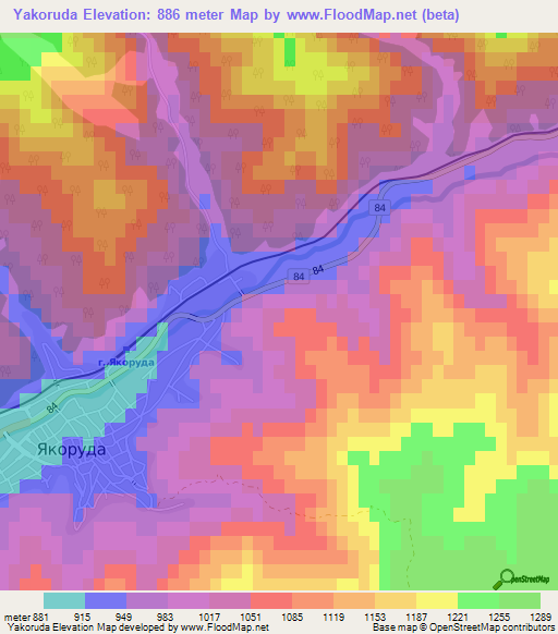 Yakoruda,Bulgaria Elevation Map