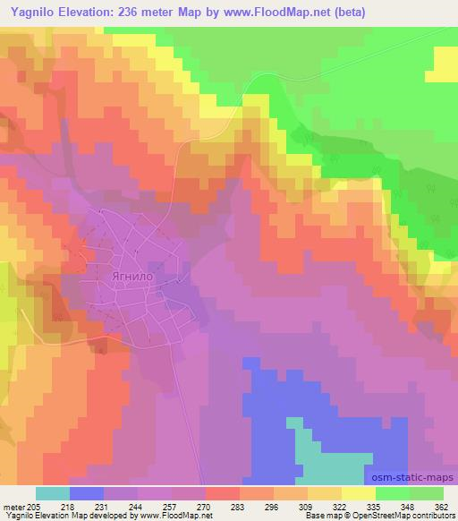 Yagnilo,Bulgaria Elevation Map