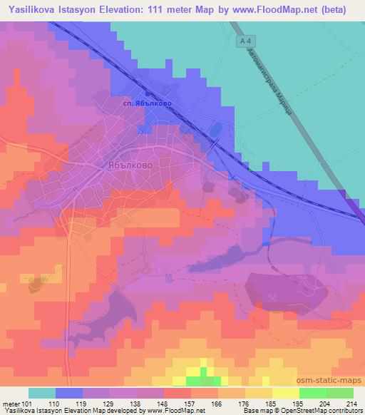 Yasilikova Istasyon,Bulgaria Elevation Map