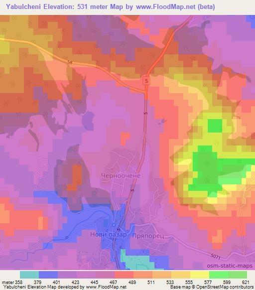 Yabulcheni,Bulgaria Elevation Map