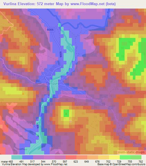 Vurlina,Bulgaria Elevation Map