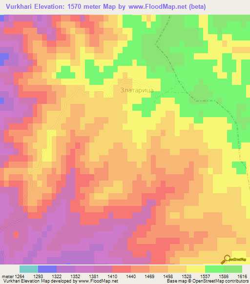 Vurkhari,Bulgaria Elevation Map