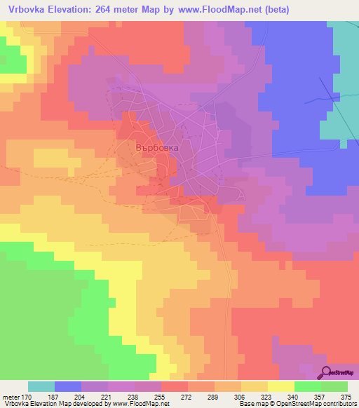 Vrbovka,Bulgaria Elevation Map